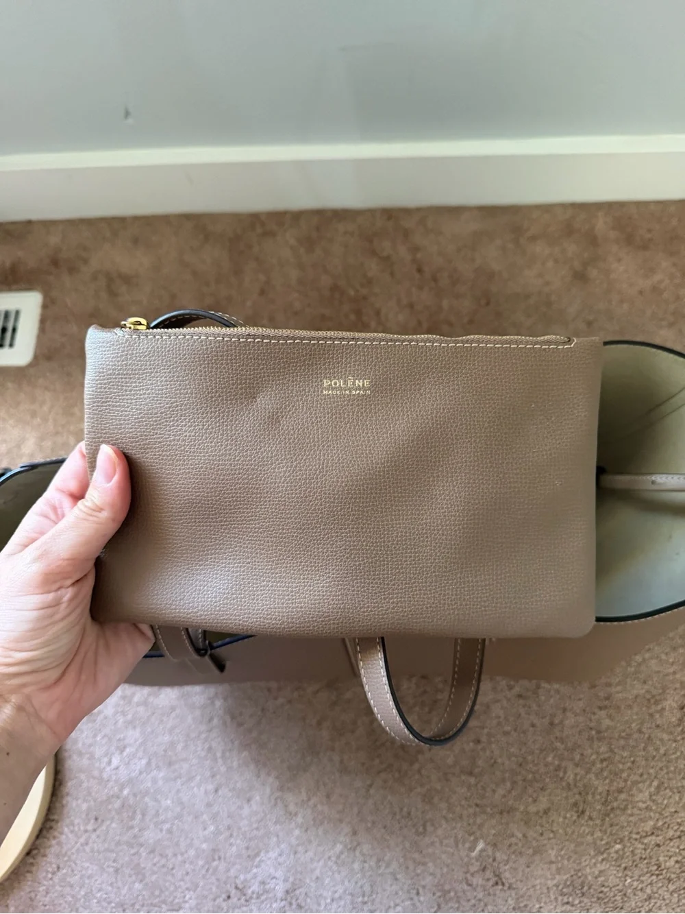 Polene Cyme tote in taupe